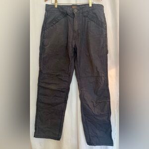 Rugged Cut Heavy Duty Men's Dark Gray Cargo Work Pants Size 34/32